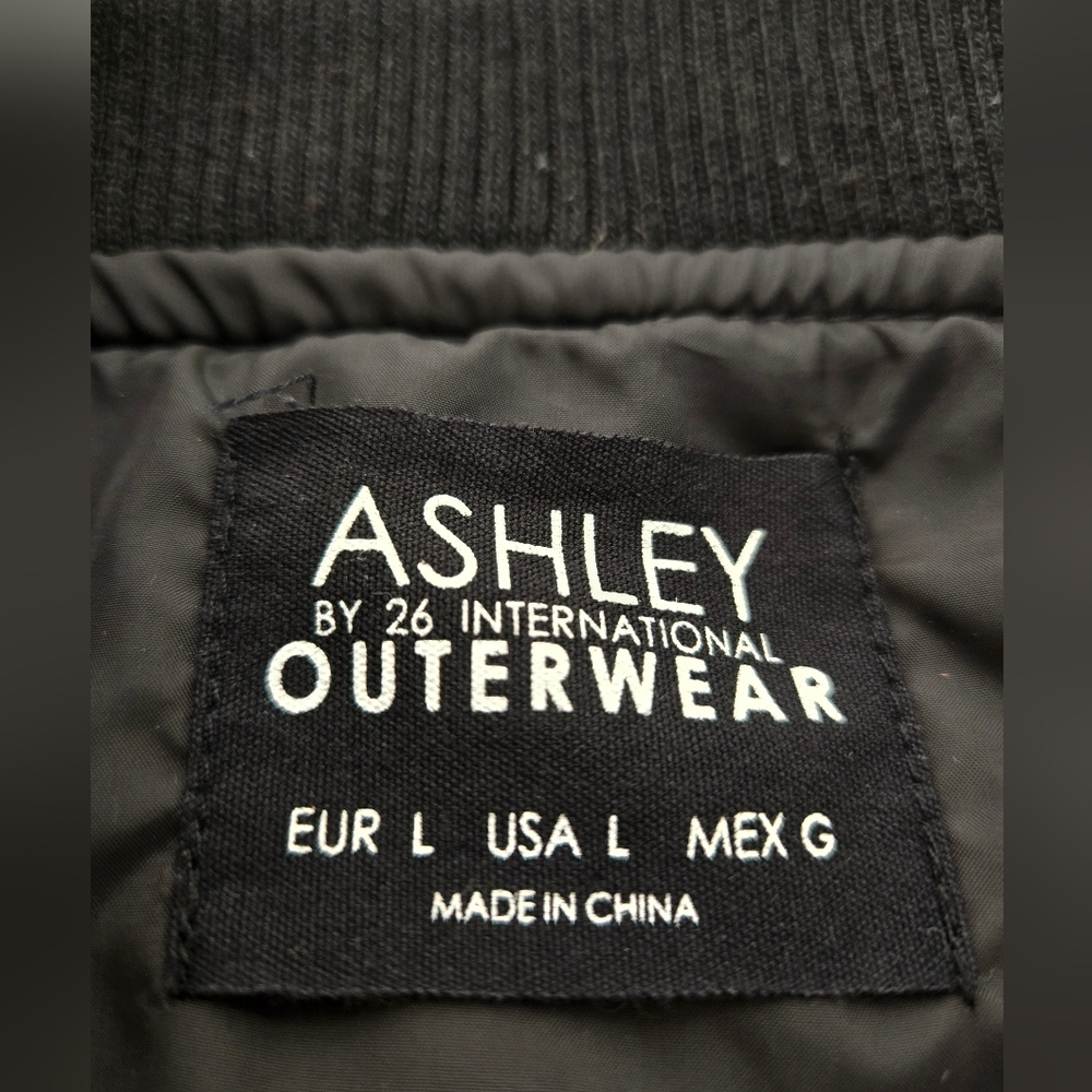 Ashley By 26 International Outerwear Black Quilted Jacket Size Large - Picture 8 of 8